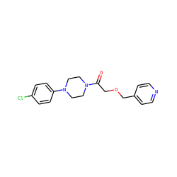 O=C(COCc1ccncc1)N1CCN(c2ccc(Cl)cc2)CC1 ZINC000064560632