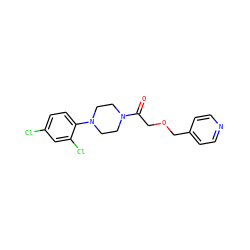 O=C(COCc1ccncc1)N1CCN(c2ccc(Cl)cc2Cl)CC1 ZINC000064559342