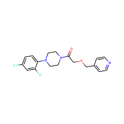 O=C(COCc1ccncc1)N1CCN(c2ccc(F)cc2F)CC1 ZINC000064559639