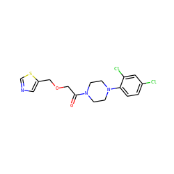 O=C(COCc1cncs1)N1CCN(c2ccc(Cl)cc2Cl)CC1 ZINC000064550064