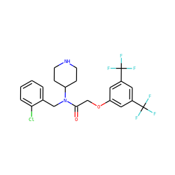 O=C(COc1cc(C(F)(F)F)cc(C(F)(F)F)c1)N(Cc1ccccc1Cl)C1CCNCC1 ZINC000013437297
