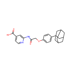 O=C(COc1ccc(C23CC4CC(CC(C4)C2)C3)cc1)Nc1cc(C(=O)O)ccn1 ZINC000028954694