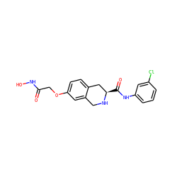 O=C(COc1ccc2c(c1)CN[C@H](C(=O)Nc1cccc(Cl)c1)C2)NO ZINC000045387890
