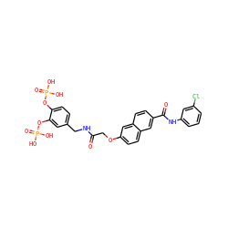 O=C(COc1ccc2cc(C(=O)Nc3cccc(Cl)c3)ccc2c1)NCc1ccc(OP(=O)(O)O)c(OP(=O)(O)O)c1 ZINC001772601467