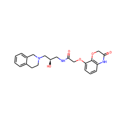 O=C(COc1cccc2c1OCC(=O)N2)NC[C@@H](O)CN1CCc2ccccc2C1 ZINC000218917229