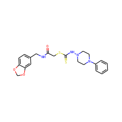 O=C(CSC(=S)NN1CCN(c2ccccc2)CC1)NCc1ccc2c(c1)OCO2 ZINC001772615888