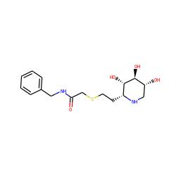 O=C(CSCC[C@H]1NC[C@@H](O)[C@H](O)[C@H]1O)NCc1ccccc1 ZINC000084687648