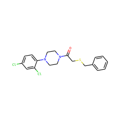 O=C(CSCc1ccccc1)N1CCN(c2ccc(Cl)cc2Cl)CC1 ZINC000064559262
