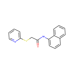 O=C(CSc1ccccn1)Nc1cccc2ccccc12 ZINC000002772489