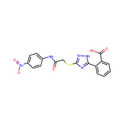 O=C(CSc1n[nH]c(-c2ccccc2C(=O)O)n1)Nc1ccc([N+](=O)[O-])cc1 ZINC000473123171