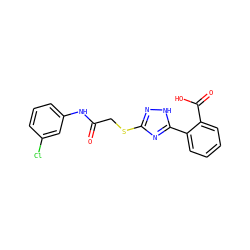 O=C(CSc1n[nH]c(-c2ccccc2C(=O)O)n1)Nc1cccc(Cl)c1 ZINC000473123264