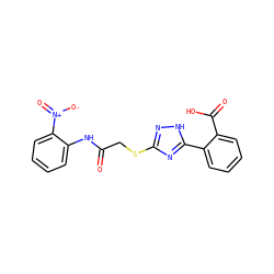 O=C(CSc1n[nH]c(-c2ccccc2C(=O)O)n1)Nc1ccccc1[N+](=O)[O-] ZINC000473113369
