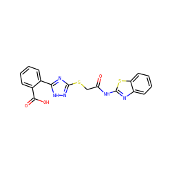 O=C(CSc1n[nH]c(-c2ccccc2C(=O)O)n1)Nc1nc2ccccc2s1 ZINC000473124789