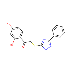 O=C(CSc1nc(-c2ccccc2)n[nH]1)c1ccc(O)cc1O ZINC000005060857