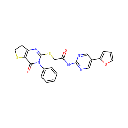 O=C(CSc1nc2c(c(=O)n1-c1ccccc1)SCC2)Nc1ncc(-c2ccco2)cn1 ZINC000095582671