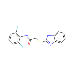 O=C(CSc1nc2ccccc2[nH]1)Nc1c(F)cccc1F ZINC000012508062