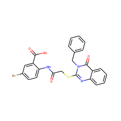 O=C(CSc1nc2ccccc2c(=O)n1Cc1ccccc1)Nc1ccc(Br)cc1C(=O)O ZINC000038141365