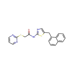 O=C(CSc1ncccn1)Nc1ncc(Cc2cccc3ccccc23)s1 ZINC000000818860