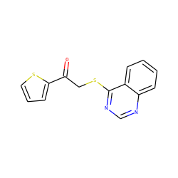 O=C(CSc1ncnc2ccccc12)c1cccs1 ZINC000006871384
