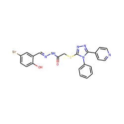 O=C(CSc1nnc(-c2ccncc2)n1-c1ccccc1)N/N=C/c1cc(Br)ccc1O ZINC000098082186