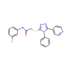 O=C(CSc1nnc(-c2ccncc2)n1-c1ccccc1)Nc1cccc(Cl)c1 ZINC000000860566