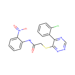 O=C(CSc1nncnc1-c1ccccc1Cl)Nc1ccccc1[N+](=O)[O-] ZINC000095562223