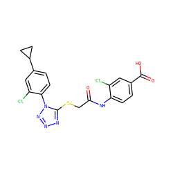 O=C(CSc1nnnn1-c1ccc(C2CC2)cc1Cl)Nc1ccc(C(=O)O)cc1Cl ZINC000028823590