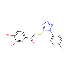 O=C(CSc1nnnn1-c1ccc(F)cc1)c1ccc(O)c(O)c1 ZINC000000107786