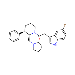 O=C(Cc1c[nH]c2ccc(Br)cc12)N1CCC[C@H](c2ccccc2)[C@@H]1CN1CCCC1 ZINC000029042831