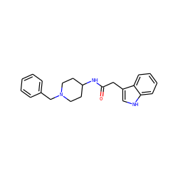 O=C(Cc1c[nH]c2ccccc12)NC1CCN(Cc2ccccc2)CC1 ZINC000013470597