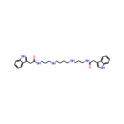 O=C(Cc1c[nH]c2ccccc12)NCCCNCCCCNCCCNC(=O)Cc1c[nH]c2ccccc12 ZINC000026402423