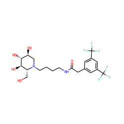 O=C(Cc1cc(C(F)(F)F)cc(C(F)(F)F)c1)NCCCCN1C[C@H](O)[C@@H](O)[C@H](O)[C@H]1CO ZINC000096282607