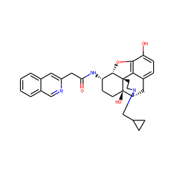 O=C(Cc1cc2ccccc2cn1)N[C@H]1CC[C@@]2(O)[C@H]3Cc4ccc(O)c5c4[C@@]2(CCN3CC2CC2)[C@H]1O5 ZINC000096913978