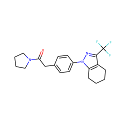 O=C(Cc1ccc(-n2nc(C(F)(F)F)c3c2CCCC3)cc1)N1CCCC1 ZINC000066112240