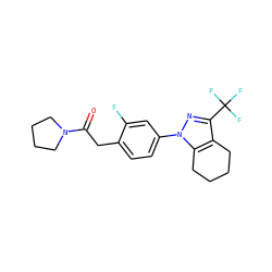 O=C(Cc1ccc(-n2nc(C(F)(F)F)c3c2CCCC3)cc1F)N1CCCC1 ZINC000066102597