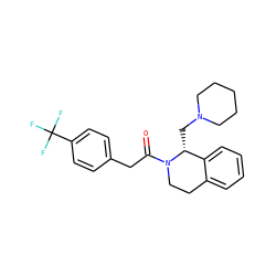 O=C(Cc1ccc(C(F)(F)F)cc1)N1CCc2ccccc2[C@H]1CN1CCCCC1 ZINC000013823967