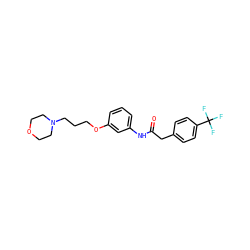 O=C(Cc1ccc(C(F)(F)F)cc1)Nc1cccc(OCCCN2CCOCC2)c1 ZINC000040863409