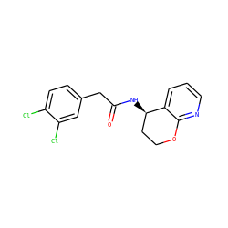 O=C(Cc1ccc(Cl)c(Cl)c1)N[C@@H]1CCOc2ncccc21 ZINC000146684112