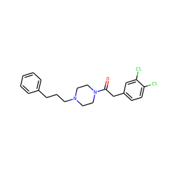 O=C(Cc1ccc(Cl)c(Cl)c1)N1CCN(CCCc2ccccc2)CC1 ZINC000013782165