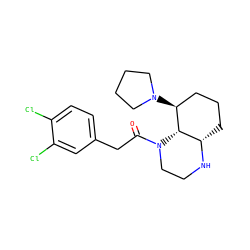 O=C(Cc1ccc(Cl)c(Cl)c1)N1CCN[C@H]2CCC[C@H](N3CCCC3)[C@H]21 ZINC000144398155