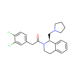 O=C(Cc1ccc(Cl)c(Cl)c1)N1CCc2ccccc2[C@@H]1CN1CCCC1 ZINC000003782751