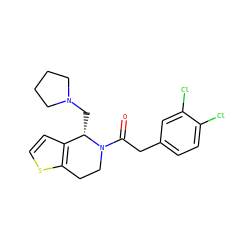 O=C(Cc1ccc(Cl)c(Cl)c1)N1CCc2sccc2[C@@H]1CN1CCCC1 ZINC000003797731