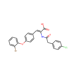 O=C(Cc1ccc(Cl)cc1)N/C(=C\c1ccc(Oc2ccccc2Br)cc1)C(=O)O ZINC000028474267