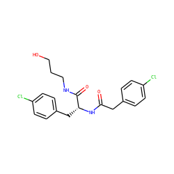 O=C(Cc1ccc(Cl)cc1)N[C@H](Cc1ccc(Cl)cc1)C(=O)NCCCO ZINC000072176250