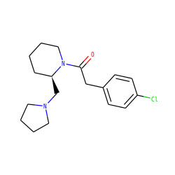 O=C(Cc1ccc(Cl)cc1)N1CCCC[C@@H]1CN1CCCC1 ZINC000013861040