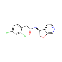 O=C(Cc1ccc(Cl)cc1Cl)N[C@@H]1COc2cnccc21 ZINC000146642535