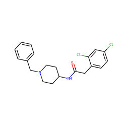 O=C(Cc1ccc(Cl)cc1Cl)NC1CCN(Cc2ccccc2)CC1 ZINC000006948258