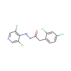 O=C(Cc1ccc(Cl)cc1Cl)NNc1c(Cl)cncc1Cl ZINC000084654747