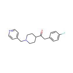 O=C(Cc1ccc(F)cc1)C1CCN(Cc2ccncc2)CC1 ZINC000000014994