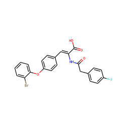 O=C(Cc1ccc(F)cc1)N/C(=C\c1ccc(Oc2ccccc2Br)cc1)C(=O)O ZINC000028520768